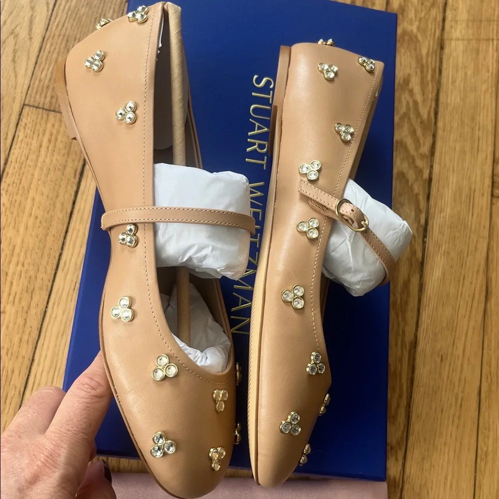 ‼️LIMITED TIME SALE ‼️Stuart weitzman Tammy crystal flats - new with box - Picture 5 of 7